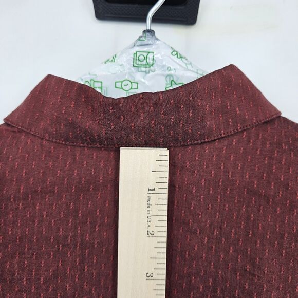 Jhane Barnes Shirt Mens 2XB Button Up Cotton Maroon Abstract Long Sleeve Big - Picture 6 of 11